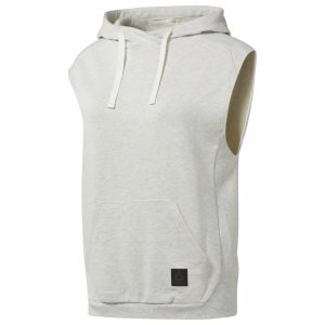 Bluza Z Kapturem Damskie Reebok Combat Legacy Sleeveless Białe PL 37HWNDQ